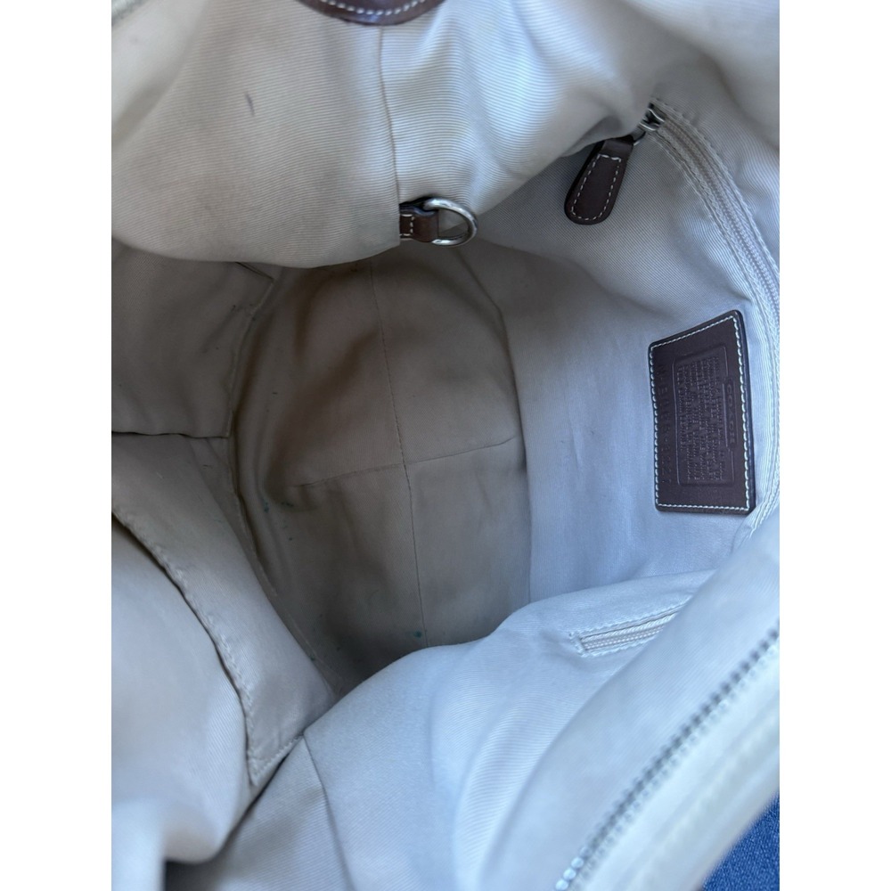 VTG Coach Beige Pebbled Full Grain Leather Large Shoulder Hobo Bag 3227 Y2K - Picture 9 of 13